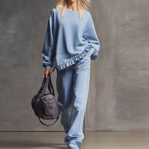 Ensemble deux pièces oversize pour femme, haut et pantalon amples, tenue décontractée, ensemble deux pièces oversize pour tous les jours - Product Image 6