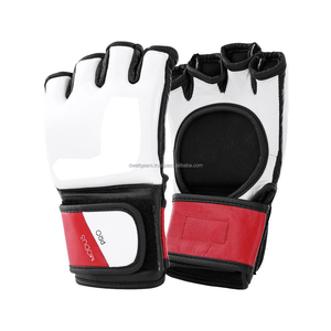 Factory Direct Leather MMA Boxing Gloves Custom Logo Breathable Eco Half Finger Adjustable Wrist <b>Strap</b> Lightweight Gloves - Product Image 3