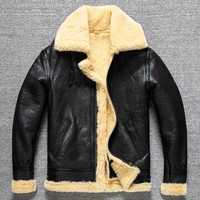 Blouson aviateur RAF pour homme en cuir véritable, en peau de mouton, en toile, à capuche, coupe-vent, respirant, doublé de coton