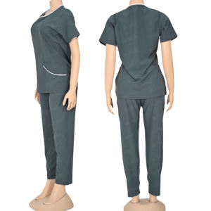 Conjunto de Uniformes Médicos Unisex para Uso Hospitalario, Tela de Sarga de Poliéster/Algodón, Parte Superior y Pantalones - Product Image 1