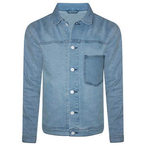 Venta al por mayor chaqueta de mezclilla botón personalizado chaqueta de mezclilla hombres al por mayor en blanco hombres de gran tamaño liso lavado de algodón Jean chaqueta de invierno - Product Image 4