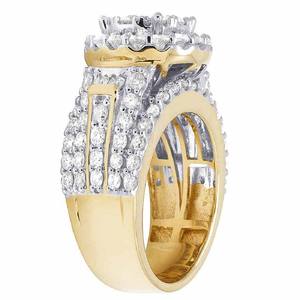 Anillo de compromiso de diamante redondo de moissanita estilo Halo, anillo de boda de diamantes VVS de plata de ley S925 para mujer - Product Image 3