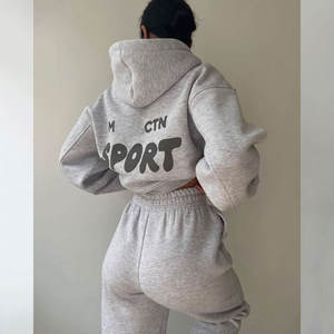 Conjunto de chándal con capucha transpirable de algodón 100% para mujer para la temporada de invierno - Product Image 5