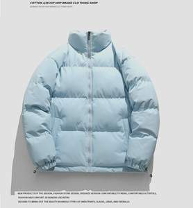 เสื้อขนเป็ดน้ำหนักเบาทำจากผ้าฝ้ายแบบหนาคอตั้งสำหรับผู้ชายทันสมัยใช้กลางแจ้งฤดูหนาวออกแบบได้ตามต้องการ - Product Image 3