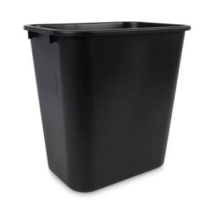 Boardwalk 28 Qt. Cubo de Basura Rectangular de Plástico HDPE Negro, con Tapa, 12L/40L, para Oficina, Baño, Restaurantes - Product Image 1