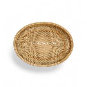 Plateau en rotin à fibres naturelles, style bohème, design flexible, dimensions personnalisables, poids, fournisseur en gros du Vietnam pour l'exportation - Product Image 2