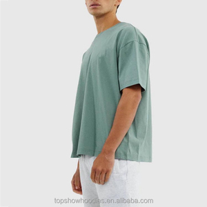 OEM Personnalisé Tricoté Goutte Épaule Fabricant Logo Personnalisé Uni Surdimensionné Coton Blanc Lourd Boxy Tee shirt pour Hommes - Product Image 2