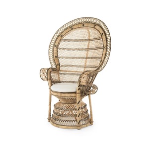 Chaise de paon en rotin fabriquée à la main avec siège rembourré-Design tissé de luxe pour chaise de décoration pour maison et événement - Product Image 3