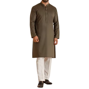 Shalwar Kameez ethnique modeste pour hommes, en coton, confortable, avec coutures soignées, tenue traditionnelle en tissu de qualité supérieure, vente en gros - Product Image 2