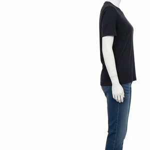 Tissé Anti-rides col rond t-shirts pour femmes coton mélangé doux respirant tissu décontracté tenue quotidienne dames hauts vêtements - Product Image 4