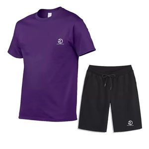 Men's Custom Logo Pure Colour Breathable Comfortable Summer Sportswear Streetwear <b>T</b>-<b>Shirt</b> <b>Shorts</b> <b>Set</b> - Product Image 2
