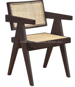 Fauteuil moderne de luxe vintage en bois de teck, chaises de bureau en rotin faites à la main de haute qualité pour parc et salon - Product Image 6