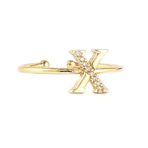 Anillo de Dedo con Letras del Alfabeto para Mujer - Dorado - Product Image 1