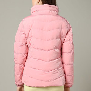 Womens High Collar Puffer <b>Jacket</b> <b>Down</b> Soft Pink Cotton <b>Filling</b> Quilted Nylon Lining Winter <b>Jacket</b> - Product Image 3