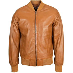 Chaqueta de invierno para hombre de American Flight, chaqueta Bomber de cuero con función cortavientos, diseño ODM, cierre de cremallera, forro de alta calidad - Product Image 3