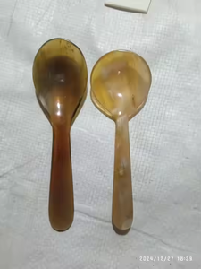 Service de vaisselle en corne de boeuf véritable couverts naturels polis-Petites cuillères et fourchettes en corne de buffle par Crescent Crafts - Product Image 4