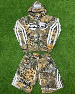 2025 nouveau Design vêtements personnalisés ensembles courts vêtements de ville décontractés conception de qualité supérieure Camouflage imprimé ensemble de shorts Slim Fit - Product Image 5