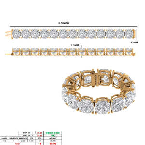 Pulsera de Diamantes Cultivados en Laboratorio en Oro Blanco de 14K, 6.5 Pulgadas, Joyería de Moda - Product Image 1