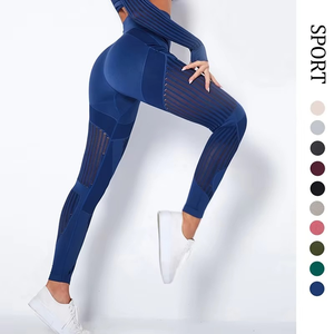 Pantalones de Yoga Cloud Hide Deep Blue para mujer Fitness Gym SEXY Leggings deportivos Medias sin costuras XS Cintura alta Mujer - Product Image 1