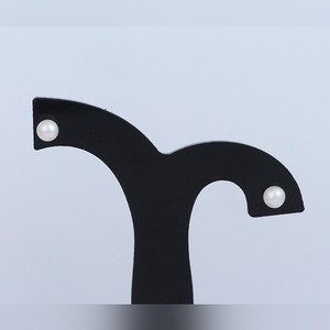 Elegant and Dainty Gold-Plated <b>Fine</b> <b>Stud</b> <b>Earrings</b> Bezel Setting Pearl Inlay for Anniversaries and Parties - Product Image 2