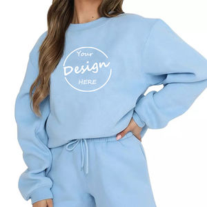 Conjunto de 2 Piezas para Mujer al por Mayor, Sudadera y Pantalones Cortos Deportivos Casuales con Estampado, Ropa de Calle Personalizada, Elegante y de Lujo, Ropa de Salón - Product Image 2