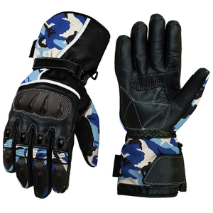 Gants de course unisexe en cuir véritable à cinq doigts personnalisables de haute qualité Gants de moto coupe-vent imperméables à écran tactile - Product Image 1