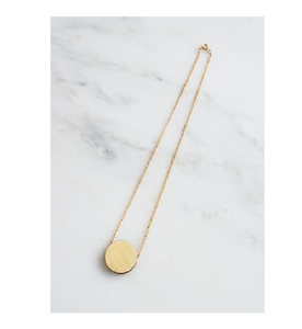 Style minimaliste nouveau métal Baoyan mode en gros 18k plaqué or serrure lune pendentif collier 316 bijoux en acier inoxydable - Product Image 1