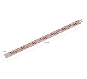 Pulsera cubana de Hip Hop de oro de 14 quilates con diamantes cultivados en laboratorio Opciones de Rosa Blanca Amarilla Regalo certificado IGI - Product Image 5