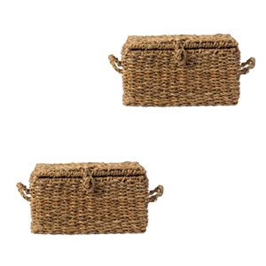 ตะกร้าเก็บหญ้าทะเลทรงสี่เหลี่ยมผืนผ้า (ชุด3) กล่องหญ้าทะเลที่ต้องมีของตกแต่งบ้านจากเวียดนาม - Product Image 4