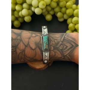 Rick Enriquez Kingman Turquoise & Sterling <b>Silver</b> Fashion <b>Cuff</b> <b>Bracelet</b> - Product Image 2