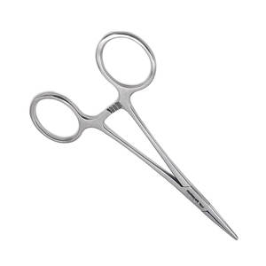 Pince à épiler manuelle en acier inoxydable argenté pour les procédures médicales/dentaires/vétérinaires, pince à épiler incurvée de précision, forceps Kelly CE - Product Image 4