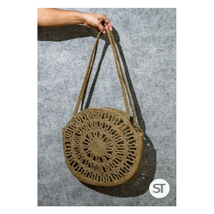 Durable Braided Jute Tote <b>Bag</b> Handmade Natural Fiber Reusable Lightweight <b>Beach</b> Shopping Tote Casual Everyday Use <b>Bag</b> - Product Image 5