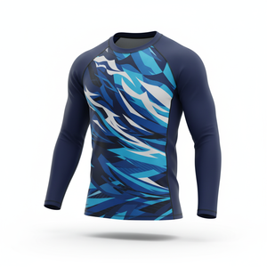 Venta caliente directa de fábrica personalizada Spandex y tela de poliéster de manga larga impresa Rash Guard para hombres - Product Image 2