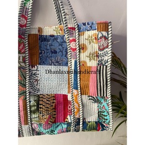 Women's Boho <b>Hippie</b> Style Hand-Stitched Cotton Quilting Shoulder <b>Bags</b> Eco-Friendly Printed Flowers Handmade Patchwork Quilts - Product Image 4