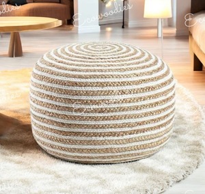 Best Selling Handmade Cotton Pouf Ottoman Printed <b>Floor</b> <b>Cushion</b> Footrest Pouffe Seat Living Room Decor Bone Inlay Console Garden - Product Image 6