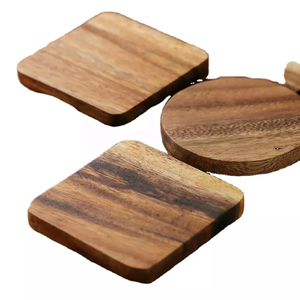High Quality Natural Fresh Wooden Square Tea Cup Mats Pads Best Selling Price Handmade Trendy Household Dinnerware <b>Glass</b> Coaster - Product Image 1