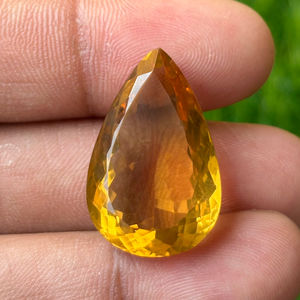 ลูกแพร์เจียระไนสีเหลืองมะนาวธรรมชาติสีทองสีเหลืองมะนาวธรรมชาติทำเครื่องประดับขัดเงาปรับเทียบอัญมณีหลวมจากผู้ผลิตอินเดีย - Product Image 1