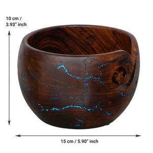 Bol à laine en bois de palissandre indien sculpté à la main, 6 x 4, motif Lichtenberg, magnifique bol à laine antique fait main en bois de hêtre de qualité supérieure - Product Image 4