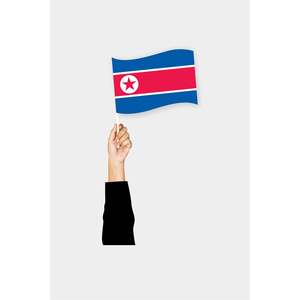 Bandera de Mano Personalizada de Corea del Norte, Impresión Digital, Estilo Bandera, 3x5 pies, Material de Algodón, Nailon, Plástico, Vinilo, Seda, para Uso Automotriz - Product Image 1