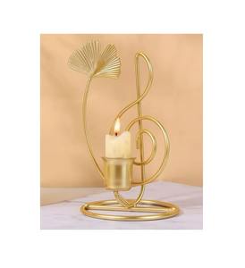 Soporte de vela floral personalizable al por mayor hecho de metal reciclado con un mensaje de sostenibilidad y renovación - Product Image 1