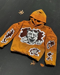Y2k dessin animé motif Patch broderie mode homme Hoodi décontracté Harajuku Hip Hop à manches longues manteaux lâche sweat à capuche - Product Image 1