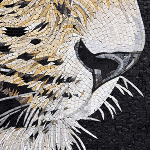 Mosaico in Marmo con Effetto Acqua, Murale Artistico di Lusso con Design Leopardato, Rivestimento Murale in Pietra Assemblato a Mano per Arredamento d'Interni di Alta Gamma - Product Image 3