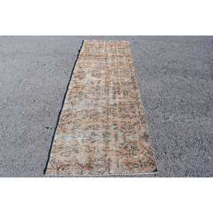 Turkish <b>Rug</b>, <b>Runner</b> 3x8.8 ft <b>Rug</b>, Brown Floral <b>Rug</b> - Product Image 5