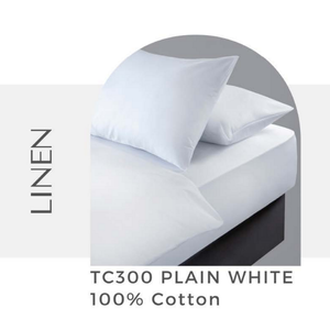 Parure de lit de luxe 100 % coton blanc, style moderne, compacte et peignée 60/1, avec housse de couette, drap et 5 taies d'oreiller pour hôtels - Product Image 2