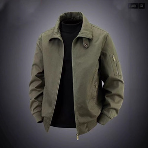 Chaqueta de trabajo de inspiración vintage para hombre, estilo informal con cierre de cremallera, ropa ligera para exteriores para primavera y otoño, logotipo frontal - Product Image 2