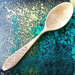 HOME CUILLÈRE EN BOIS SCULPING Logo personnalisé Ustensile de cuisine en bois naturel Cuillère en bois d'acacia solide pour la cuisine - Product Image 6