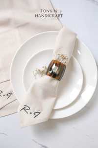 Ronds de serviette en rotin Décor de table en osier Ronds de serviette élégants pour table à manger - Product Image 6