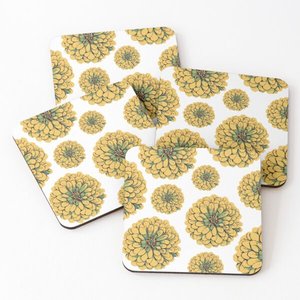 Posavasos de madera de Mango/madera de acacia 859 sobre posavasos de té impresos, Juego de 4 piezas, posavasos de madera hechos a mano personalizados - Product Image 3