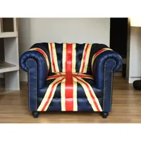 Canapé Chesterfield de qualité supérieure, design traditionnel, mobilier de salon, trois places, cuir véritable, mousse écologique, bois bleu