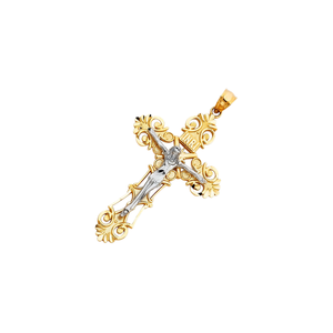 Style moderne 14K Argent Plaqué Or Jésus Crucifix Croix Pendentif Religieux Haute Qualité Fantaisie Bijoux Chrétiens Diamant Enfants - Product Image 3